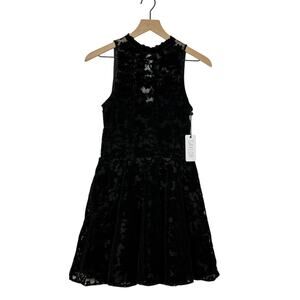 NEW Saylor Zosia A-Line Dress Women's Size Small Black Floral Lace Open Back